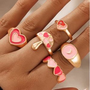 5PC Gold Stackable Ring Set